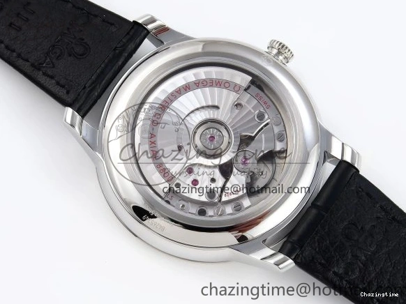 1218 TopPick De Ville Date SS MKF 1:1 Best Edition Black Dial Roman Marker on Black Leather Strap A 7743